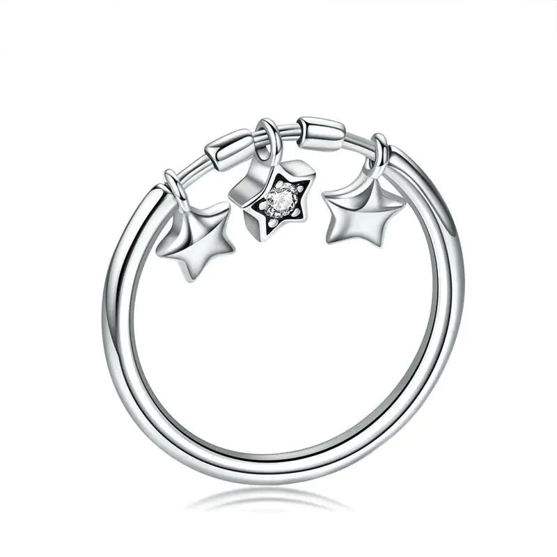 Celestial Glow: 925 Sterling Silver Star Ring