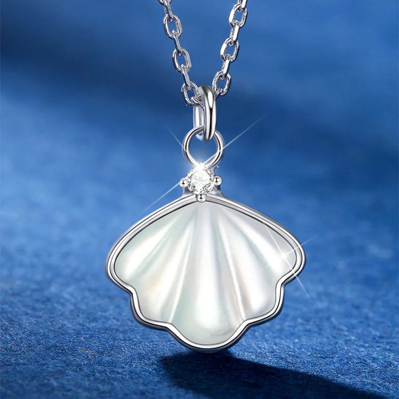 Silver Shell Necklace with Hidden Projection