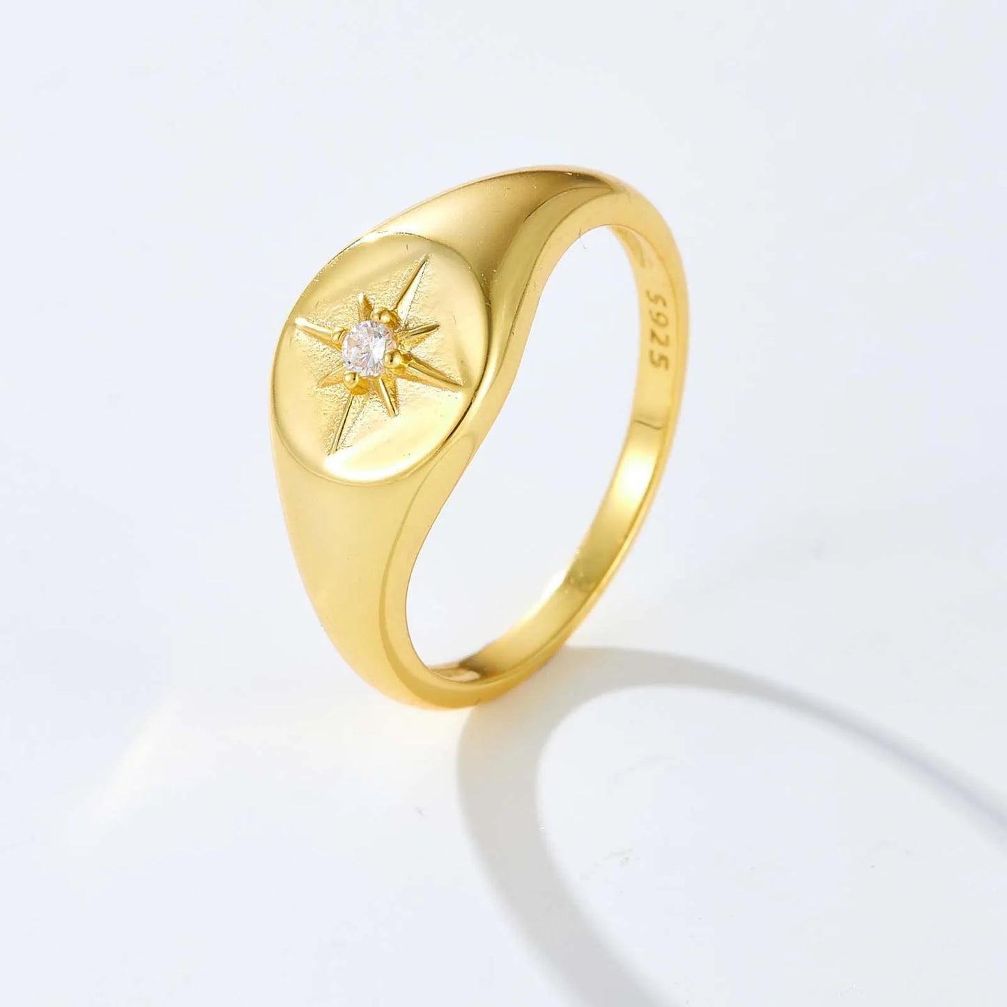 Heart-shaped Six-pointed Star Ring