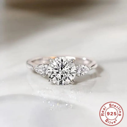 Sterling Elegance Silver Engagement Ring