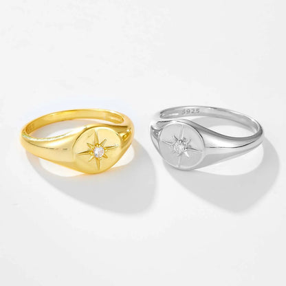 Heart-shaped Six-pointed Star Ring