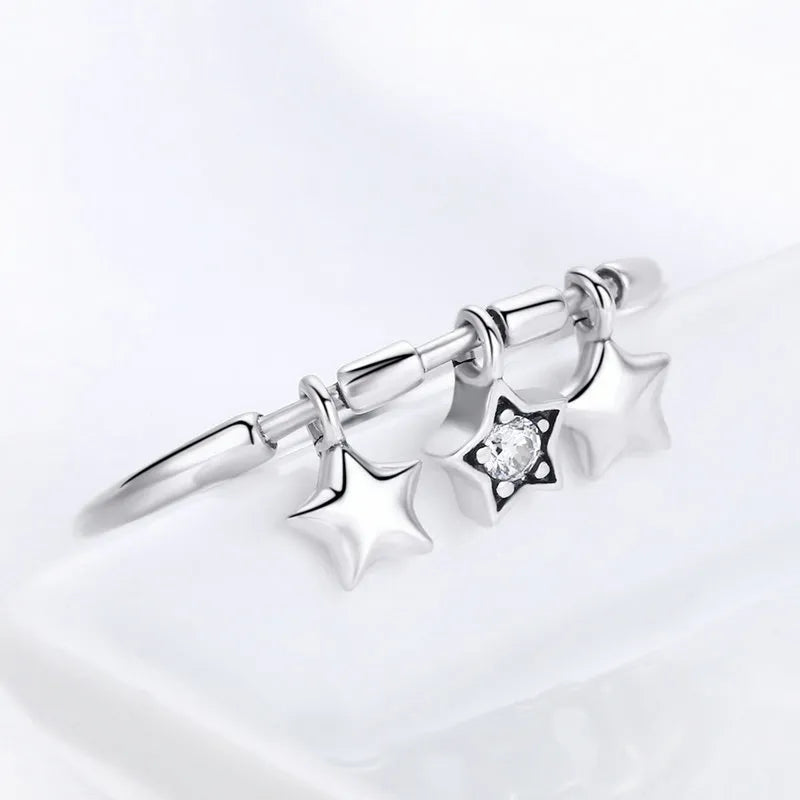 Celestial Glow: 925 Sterling Silver Star Ring