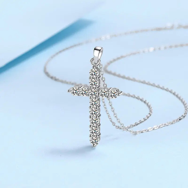 Moissanite Cross Luxe Necklace