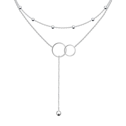 S925 Sterling Silver Interlocking Infinity Pendant Necklace