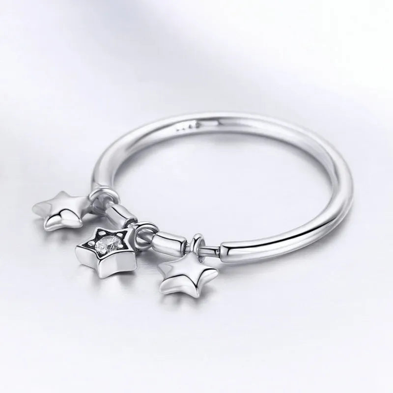 Celestial Glow: 925 Sterling Silver Star Ring